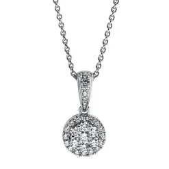Anhänger aus 750 Gold Weißgold 28 Brillanten 0,42ct TW-SI 16,4x8,4mm mit Öse