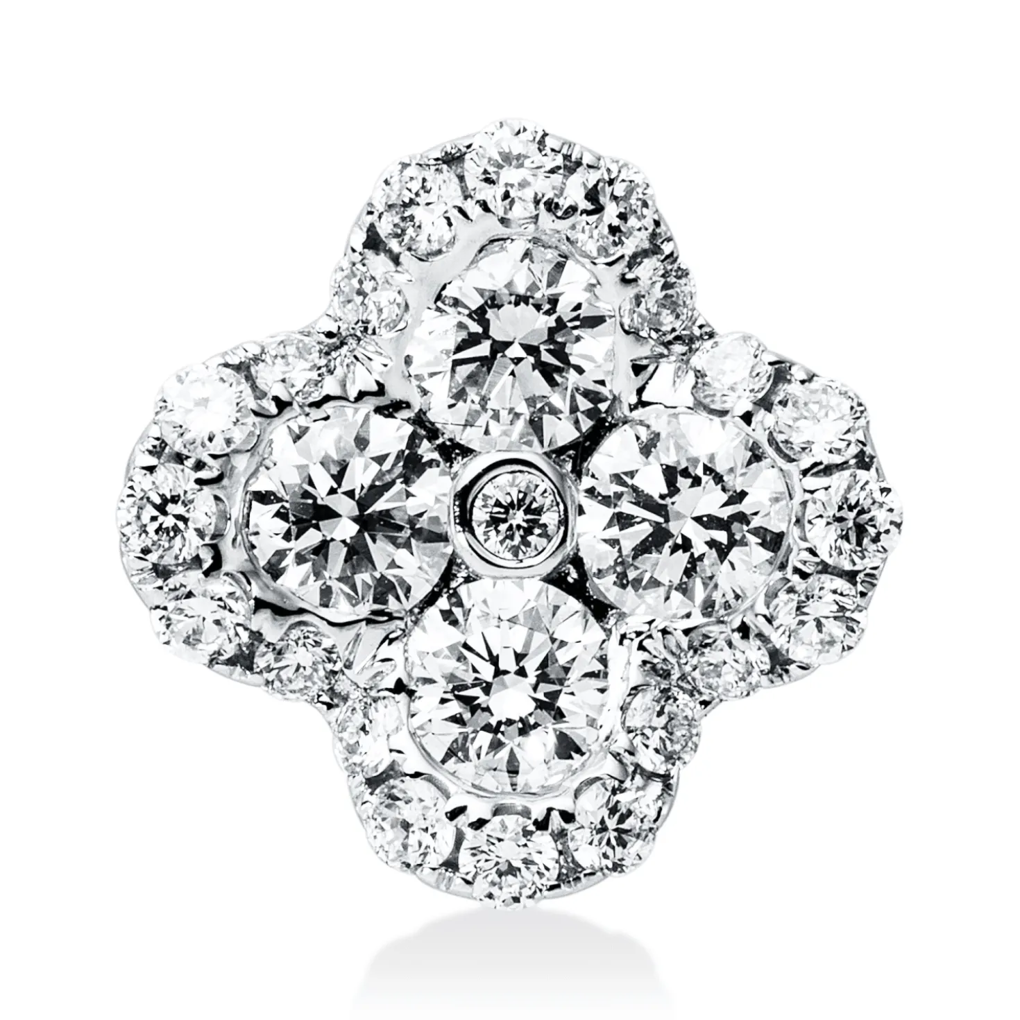Anhänger aus 750 Gold Weißgold 25 Brillanten 0,51ct TW-VSI/SI 9,7x9,8mm