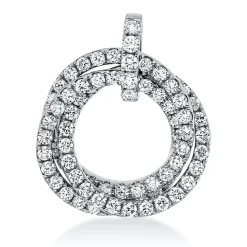 Anhänger aus 750 Gold Weißgold 76 Brillanten 0,95ct TW-VSI 21,9x18,5mm mit Öse