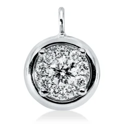 Anhänger aus 750 Gold Weißgold 10 Brillanten 0,26ct vsi-vsi 11,7x8,6mm mit Öse