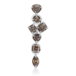 Anhänger aus 750 Gold Weißgold 7 Diamanten 2,78ct braun 41,6x13,6mm