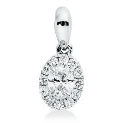 Anhänger aus 750 Gold Weißgold 13 Diamanten 0,1ct TW-SI 8,5x3,8mm