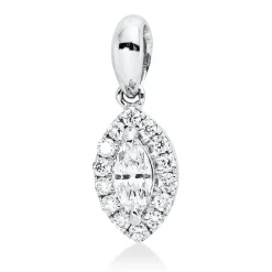 Anhänger aus 750 Gold Weißgold 15 Diamanten 0,1ct TW-SI 10,5x4mm