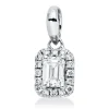 Anhänger aus 750 Gold Weißgold 17 Diamanten 0,15ct TW-SI 9x4mm