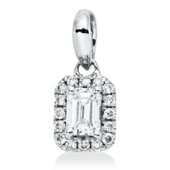 Anhänger aus 750 Gold Weißgold 17 Diamanten 0,15ct TW-SI 9x4mm