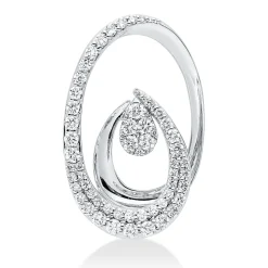 Anhänger aus 750 Gold Weißgold 59 Diamanten 0,62ct TW-SI 25,2x16mm