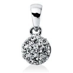 Anhänger aus 750 Gold Weißgold 9 Diamanten 0,18ct TW-SI 10,7x5,4mm mit Öse