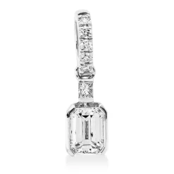 Anhänger aus 750 Gold Weißgold 7 Diamanten 0,39ct TW-SI 14,1x4,2mm mit Öse