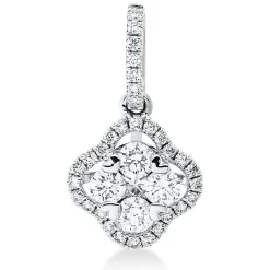 Anhänger aus 750 Gold Weißgold 36 Diamanten 0,47ct TW-SI 18x9,9mm mit Öse