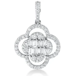 Anhänger aus 750 Gold Weißgold 58 Diamanten 0,45ct TW-SI 21,3x14,6mm mit Öse