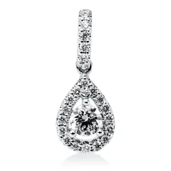 Anhänger aus 750 Gold Weißgold 22 Diamanten 0,24ct TW-SI 15,1x6,3mm mit Öse