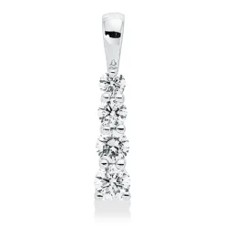 Anhänger aus 585 Gold Weißgold 4 Diamanten 0,34ct W-SI 16,5x3mm