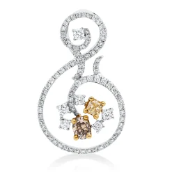 Anhänger aus 750 Gold Weißgold 87 Diamanten 1,16ct 27,9x17,1mm