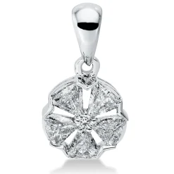 Anhänger aus 750 Gold Weißgold 6 Diamanten 0,31ct 13x7,3mm mit Öse