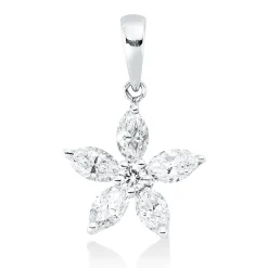 Anhänger aus 750 Gold Weißgold 6 Diamanten 0,65ct 17,3x11,4mm mit Öse