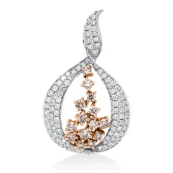 Anhänger aus 750 Gold weiß/rot 111 Diamanten 1,73ct 36,6x22,6mm mit Öse