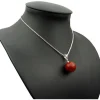 Anhänger aus Koralle Schaumkoralle Kugel Ø18mm & 925 Silber, braun-rot