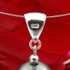 Anhänger aus Muschelkernperle & 925 Silber, Ø14mm, dunkelgrau anthrazit