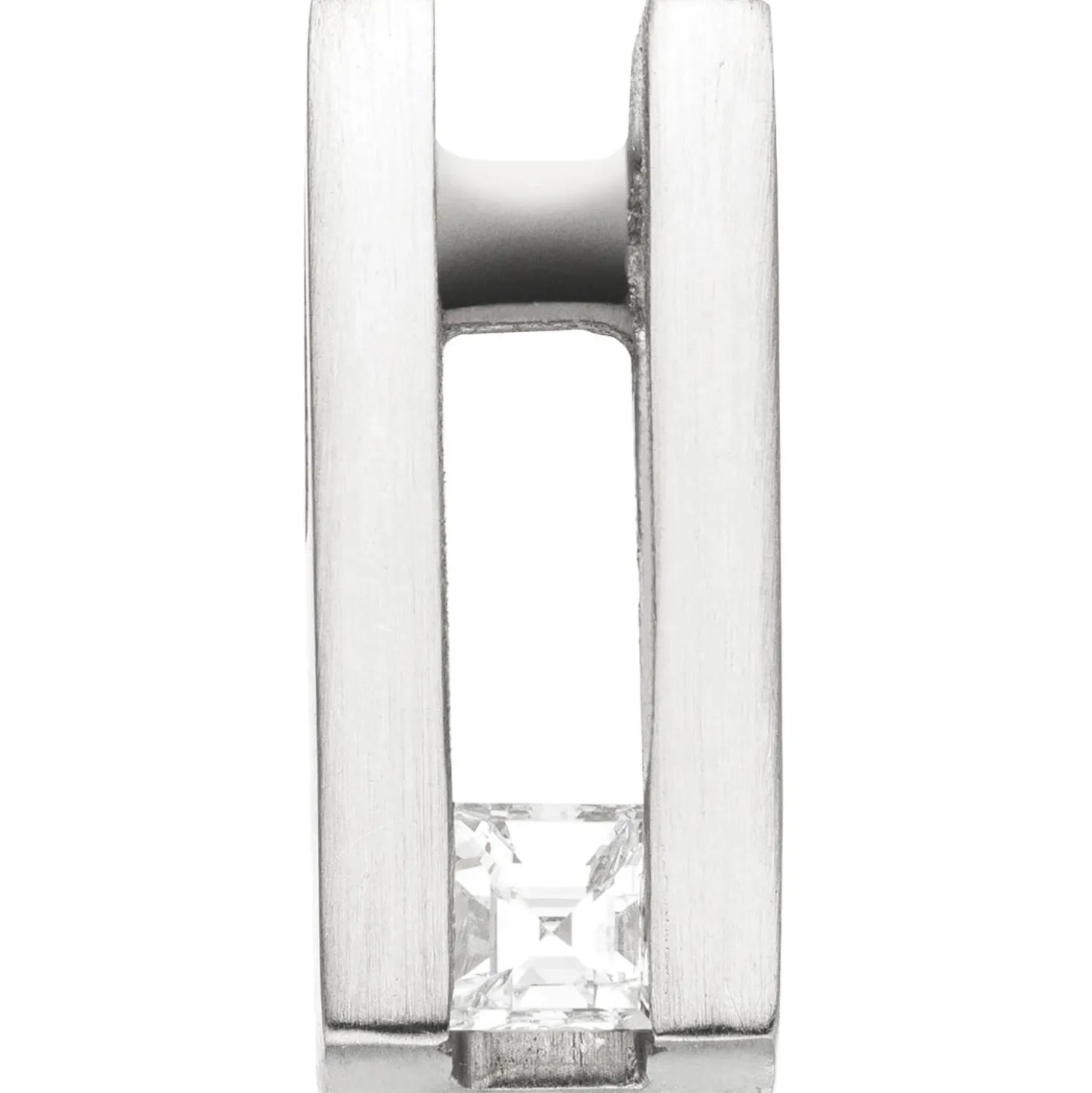 Anhänger aus 950 Platin mattiert mit Diamant Caree-Schliff 0,15 Ct. W-SI