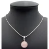 Anhänger aus Rosenquarz & 925er Silber, facettiert, rose