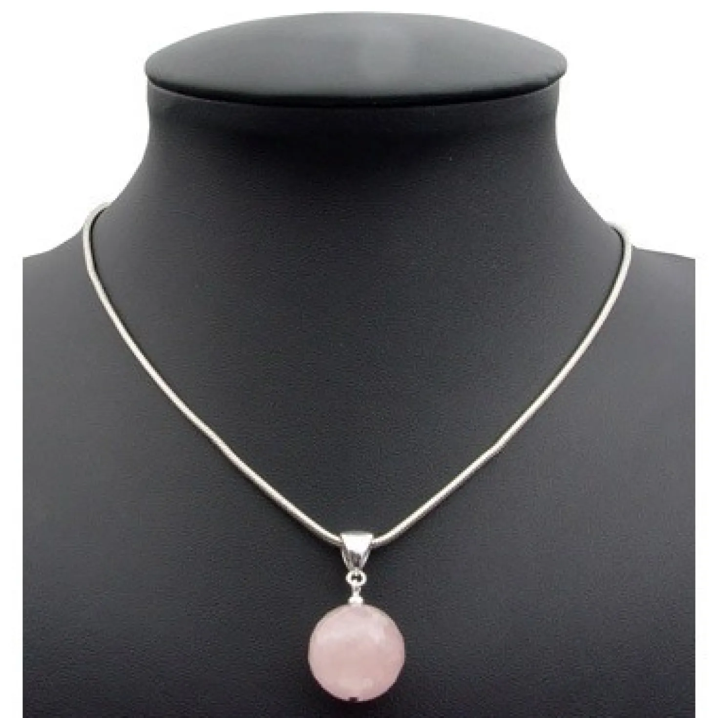 Anhänger aus Rosenquarz & 925er Silber, facettiert, rose