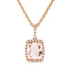 Anhänger aus 750 Rotgold Morganit 3ct pink 29 Brillanten 0,13ct TW-SI 20x10,2mm