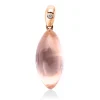 Anhänger aus 585 Rotgold Rosenquarz 6,17ct rosé Brillant 0,01ct TW-SI 23,2x8,1mm