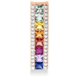Anhänger aus 750 Rotgold 8 Saphire 0,87ct mehrfarbig 36 Brillanten 0,14ct TW-SI
