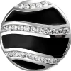 Anhänger aus 925 Silber mit 24 weißen Zirkonia & Emaille-Einlagen schwarz rund