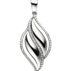 Anhänger aus 925 Silber mit 63 Zirkonia Halsschmuck 32,5x16,7mm glänzend