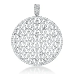 Anhänger aus 750 Weißgold 396 Brillanten 2,35ct TW-VSI/SI 40,6x33mm mit Öse