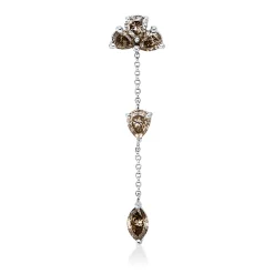 Anhänger aus 750 Weißgold 5 Diamanten Fanatsy-Schliff 1,45ct braun 39,1x9,7mm