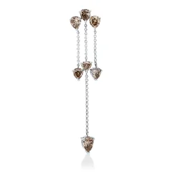 Anhänger aus 750 Weißgold 7 Diamanten Fanatsy-Schliff 2,53ct braun 54,7x11,8mm