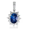 Anhänger aus 750 Weißgold Saphir 3,26ct blau 29 Brillanten 0,38ct F 20,9x12,7mm