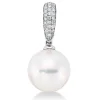 Anhänger aus 750 Weißgold Südsee-Perle 10mm weiß 29 Brillanten 0,11ct TW-SI