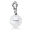 Anhänger aus 750 Weißgold Südsee-Perle 11,5mm weiß 20 Brillanten 0,1ct W-SI