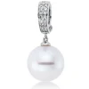 Anhänger aus 750 Weißgold Südsee-Perle 11mm weiß 16 Brillanten 0,1ct W-SI