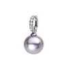 Anhänger aus 750 Weißgold Tahiti-Perle 9,5mm dunkel 6 Brillanten 0,13ct W-SI