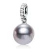Anhänger aus 750 Weißgold Tahiti-Perle 10,5mm silber 6 Brillanten 0,13ct W-SI