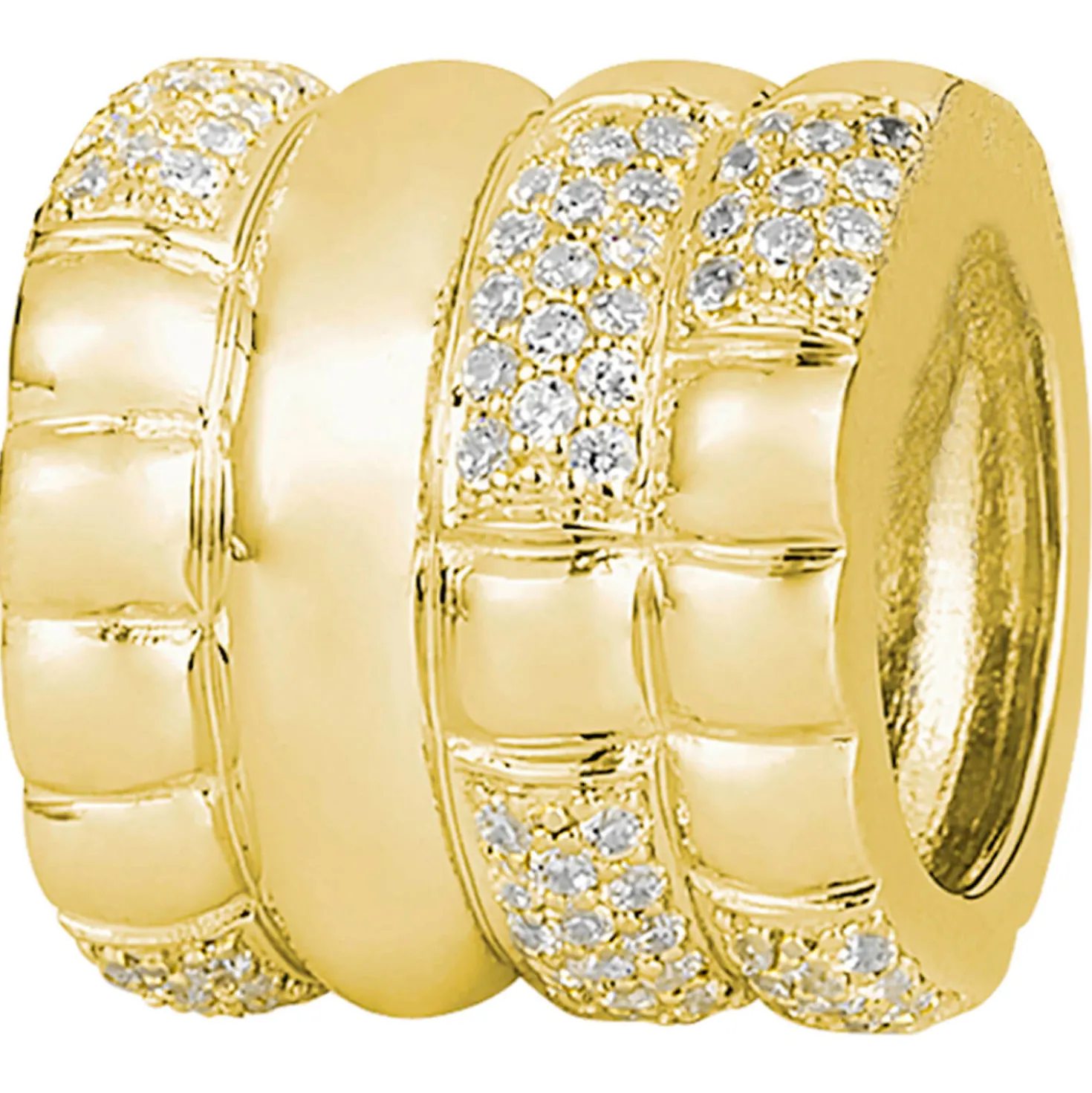 Anhänger Bead 11,6x12,4mm 585 Gold Gelbgold mit 84 Diamanten Brillanten 0,42 Ct.