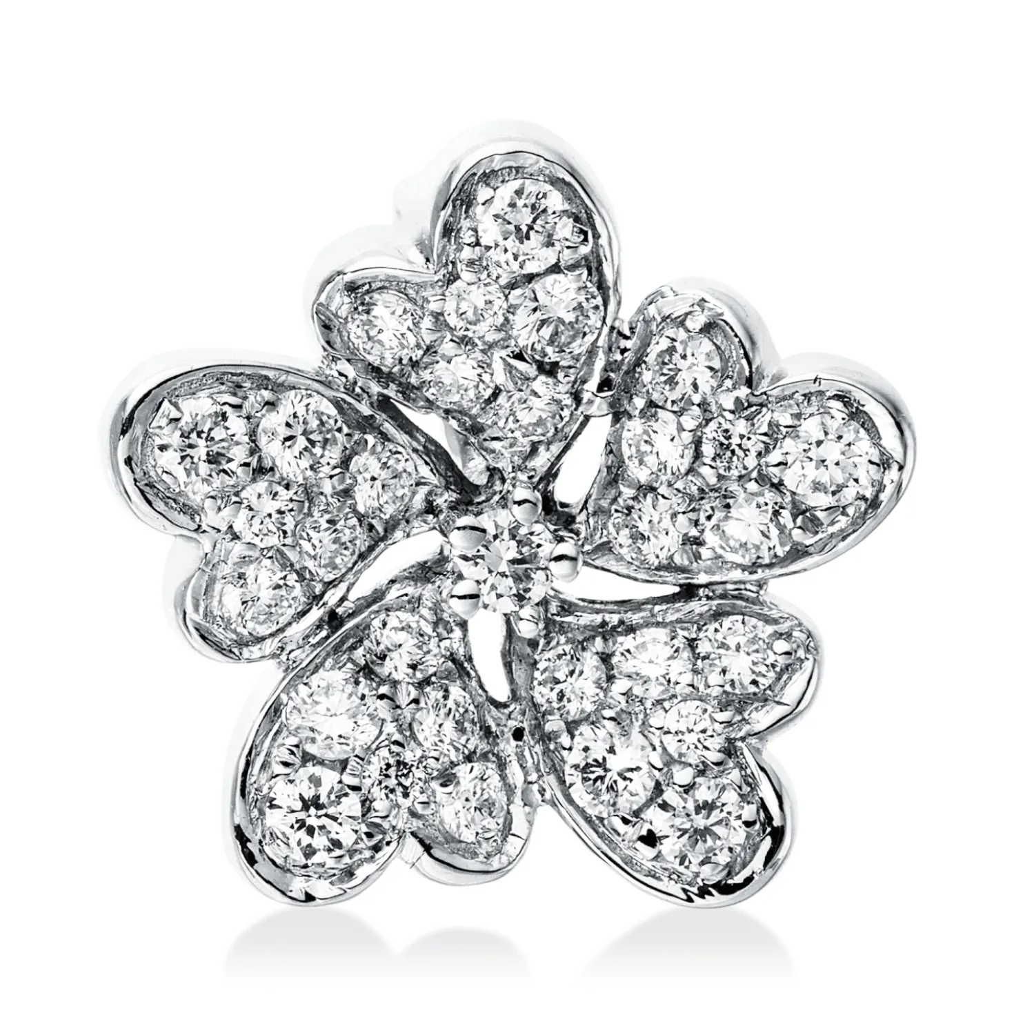 Anhänger Blume aus 750 Weißgold 31 Brillanten 0,32ct TW-SI 12,8x13,3mm