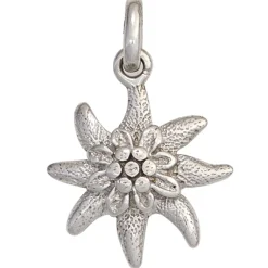 Anhänger Blume Edelweiß aus 925 echt Silber rhodiniert Halsschmuck Damen