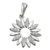 Anhänger Blume mit Zirkonia weiß 14mm 925 Silber Sterlingsilber