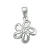 Anhänger Blume 10mm mit Zirkonia aus 925 Silber rhodiniert glänzend Kinder