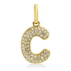 Anhänger Buchstabe C aus 750 Gelbgold 57 Brillanten 0,9ct W-SI 13x6,8mm