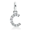 Anhänger Buchstabe C aus 750 Weißgold 9 Brillanten 0,04ct W-SI 9,8x4,3mm mit Öse