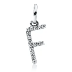 Anhänger Buchstabe F aus 750 Weißgold 16 Brillanten 0,04ct W-SI 13x4,5mm