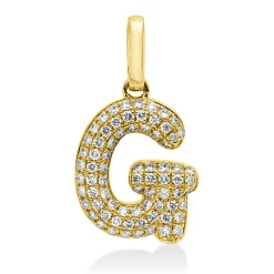 Anhänger Buchstabe G aus 750 Gelbgold 75 Brillanten 0,12ct W-SI 14,3x7,6mm