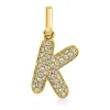 Anhänger Buchstabe K aus 750 Gelbgold 60 Brillanten 0,1ct W-SI 14,5x8,5mm