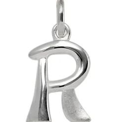 Anhänger Buchstabe R aus echtem 925 Silber glänzend teilmattiert Unisex